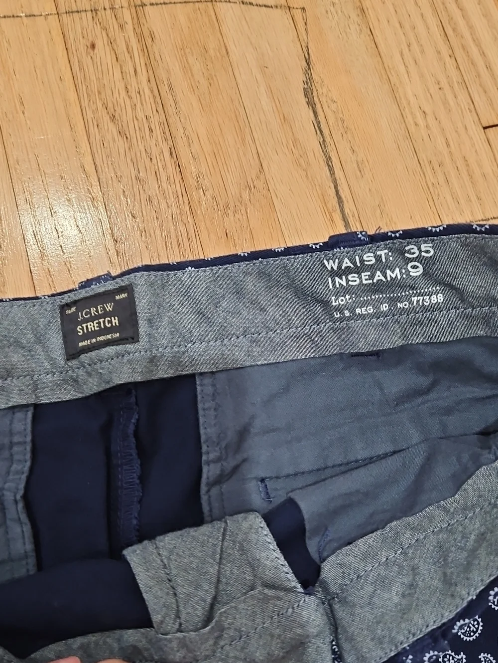 J. Crew Navy Paisley Cotton Chino Shorts